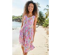 Cotton Traders Short Sleeve Printed Midi Dress Multi 16