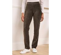 Cotton Traders Slim-Leg Pull-On Stretch Jersey Cord Trousers In Green Green 16R