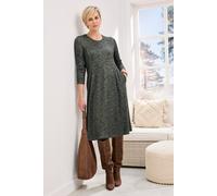 Cotton Traders Soft Touch Jersey Knee Length Swing Dress In Olive Olive 12