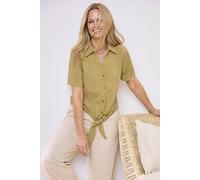 Cotton Traders Tie-Waist Blouse In Light Khaki Light Khaki 16