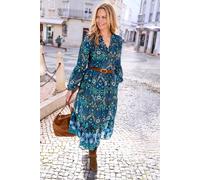 Cotton Traders Tiered Long Sleeve Maxi Dress In Dark Green Dark Green 16