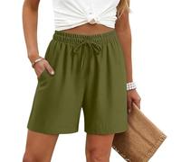 cotton traders womens,Work Shorts For Women UK Ladies Bermuda Shorts Baggy Cargo Pants with Pockets Short Summer Drawstring Elasticated Waist Half Trousers Bottoms for Outdoor Hiking Travel Golf
