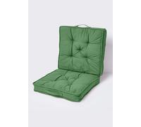 Homescapes Cotton Travel Support Booster Cushion In Dark Green Dark Green 50cm x 50cm