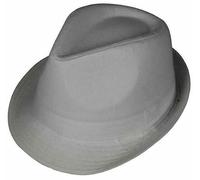 Cotton Trilby Hat Cotton Lightweight Breathable Gangster Jazz Style Wedding Headwear (UK, Alpha, L, Grey)