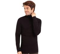Cotton Turtleneck T-Shirt with Long Sleeves Black