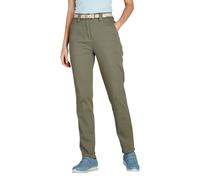Amber Ladies Cotton Twill Jean - Ladies Stretch Cotton Jeans with Side-Back Waist Elastic & Zip/Stud Fastening Light Khaki 14