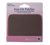 Hemline Iron-On Patches Cotton Twill - 2 Pieces 10cm x 15cm - Dark Grey
