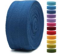 Cotton Twill Tape 2" & 1.5" & 1" - 10 Yards - 50+ Colors -%100 Natural Cotton 1 Inch 1.5 Inch 2 Inch Herringbone Bias Binding Cotton Tape Trim for Sewing Wrapping Craft DIY Navy Blue 10425