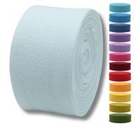 Cotton Twill Tape 2" & 1.5" & 1" - 10 Yards - 50+ Colors -%100 Natural Cotton 1 Inch 1.5 Inch 2 Inch Herringbone Bias Binding Cotton Tape Trim for Sewing Wrapping Craft DIY White 10605
