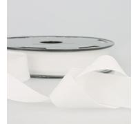 Cotton Twill Tape from Plush Addict Soft Herringbone Twill Weave Ribbon - Light Webbing for Brinding Bag Making Sewing and Dressmaking - White - 25mm x 2 Metres