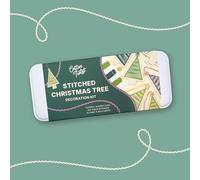 COTTON TWIST Craft Kit Stitched Christmas Tree Decoration Set - Wooden Ornaments with Cotton Thread and Beads - Handmade Hanging Decorations Plastic Free Arts and Crafts Activity