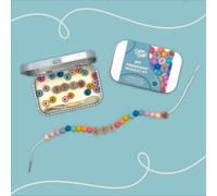 COTTON TWIST Friendship Bracelet Gift Kit BFF Beaded Jewellery Craft Set - Rainbow Wooden Beads and Elastic Cord in Personalised Reusable Tin - DIY Creative Plastic Free Craft Activity for Kids