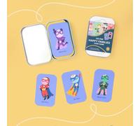 COTTON TWIST Happy Families Card Game - 48 Cards in a Keepsake Tin Box
