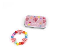 COTTON TWIST Kids Heart Bracelet Making Craft Kit - Children Creative Beading Jewellery Designing DIY Gift Play Set with Rectangular Tin