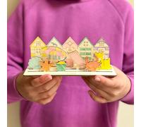 COTTON TWIST Kids Make Your Own Beach Scene Craft Kit with Wooden Pieces and Watercolour Pencils - Children Creative Activity Box for Boys and Girls