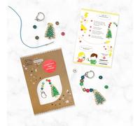 COTTON TWIST Kids Make Your Own Christmas Tree Keyring Craft Kit - Creative Children Design Handmade Set - Eco Friendly Materials