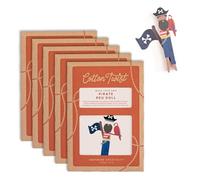 COTTON TWIST Kids Make Your Own Pirate Peg Doll Craft Kit - Children Creative Play Set DIY Activity Box for Boys and Girls - Pack of 5