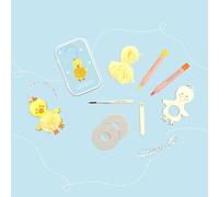 COTTON TWIST Kids Make Your Own Pom Pom Chick Gift Tin - Children Creative Fun Game Craft Play Set DIY Activity Box for Boys and Girls
