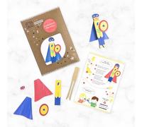 COTTON TWIST Kids Make Your Own Superhero Peg Doll Craft Kit - Children Creative Play Set DIY Activity Box for Boys and Girls - Single Unit