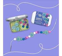 COTTON TWIST Kids Mermaid Bracelet Making Craft Kit - Children Creative Beading Jewellery Designing DIY Gift Play Set with Rectangular Tin