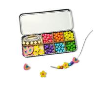 COTTON TWIST Kids Rainbow Bracelet Making Craft Kit - Children Creative Beading Jewellery Designing DIY Play Set with Tin - Suitable for 3-8 Years