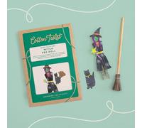 COTTON TWIST Make Your Own Witch Peg Doll Wooden Craft Kit, Unisex