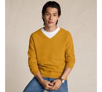 Cotton Twist V-neck Jumper lands end Mustard L
