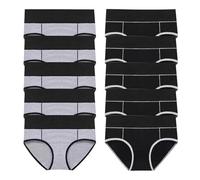 Cotton Underwear Women,10 Pack Women's Underwear Seamless Tummy Control Panties Solid Cotton Plus Size Sports Briefs Hip Lifting High Waisted Knickers Soft Comfortable Underpants M-5XL Clearance