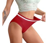 Cotton Underwear Women, High Waisted Knickers Tummy Control Striped Ladies Full Briefs Stretchy Soft Panties Breathable Underpants Comfy Hipster for Daily Wear