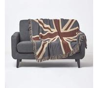 100% Cotton Hand Woven Union Jack Flag Throw 125 x 150 cm