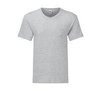 Cotton v-neck T-shirt Fruit of the Loom Iconic 150 Gris 3XL