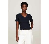 Tommy Hilfiger Slim Cody Short Sleeve V Neck T-shirt Blue S Woman