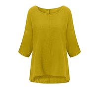 Cotton V Neck T Shirts Tops for Women Three Quarter Sleeve Stylish Tops Cotton V Neck T Shirts Womens Fashion Blouse Fitted Blouse Women Full Length Lightning Deals of The Day Yellow