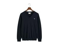 Cotton V-neck top Gant Classic Bleu M