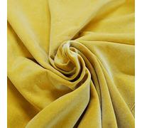 Cotton Velvet Fabric, 112cm Width, Multiple Colours Available, Soft Luxurious Pile Weave, Supplied by The Metre as One Continuous Length (Gold, by The Metre)