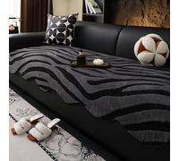 Cotton Velvet Sofa Cover, 1 2 3 Seater Non-Slip Sofa Slipcover, Funny Fuzzy Leopard Print Couch Cover For Corner L Shape, Warm Plush Sofas Cushion Covers, Washable Furniture Protecto gray 110 * 210cm