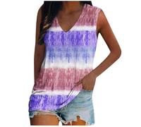 Cotton Vest Tops For Women Uk Ladies Vest Tops Land Of The Because Of Flag Tank Women Stripes Graphic Sleeveless Tank Loose Fit Top Women (Black, XL)