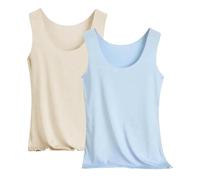 Cotton Vest Tops for Women UK Seamless Running Yoga Pilates Vest Stretch Sleeveless Leisure Ladies Tank Shirts Plus Size Comfort Basic Layer Going Out Camisole Undershirt