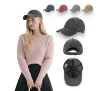 Cotton Vintage Running Men's & Ladies's Adjustable Plain Baseball Hats,Golf Outdoor Sports Peaked Baseball caps for UK Womens (UK, Alpha, One Size, Black)