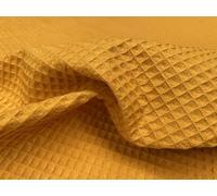 Cotton Waffle Pique Honeycomb Fabric - Bathrobe Gown Towel Cushion Kitchen Cloth Material - 150cm Wide - Sold by The Metre - Mustard Orange