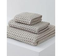 Cotton Waffle Weave Bath Towel Set 3-Piece Bathroom Towels Soft Absorbent Quick Drying Hand Face Washcloths for Shower Home Gym Beach Spa Use White Brown Grey Pink Yellow (Brown)