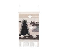 Cotton Wall Hanging with Tassels Beige and Black SANGAR
