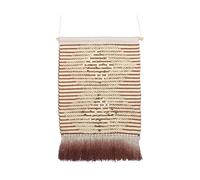 Cotton Wall Hanging with Tassels Red and Beige SABO