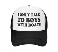 Cotton Washed Fashion I Only Talk to Boys with Boats Trucker Hat Funny Hats Men Women Foam Mesh Snapback Baseball Caps Crazy Party Gifts