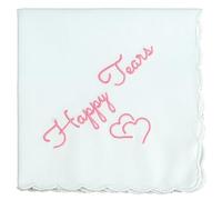 Cotton Wedding Handkerchief with Scalloped Edges, Mother of Bride Gifts, Mother of Groom Gifts, Envelope Gift Box & Card, Carnation Pink, L