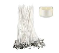 Cotton Wick, Cotton Candle Wicks | 100 Pieces Pre Waxed Candle Wick - Cotton Candle Wicks with Metal Holder Tabs, Smokeless Candle Making Wicks for Wax Candle Wicks