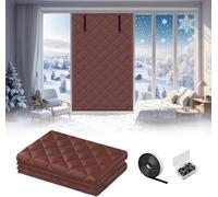 Cotton Windows Insulation Blanket Kit, Thermal Insulated Window Cover for Winters, Black Out Window Covers in Bedroom Attic RV Warm 50/60/90/110/130/150/180/200cm(Brown,20x28in/50x70cm)