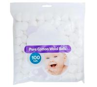 Cotton Wool Balls 100 Pack - Pure Soft Absorbent Cotton for Baby Care, Makeup Removal and Daily Hygiene