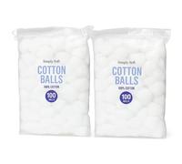 Cotton Wool Balls - 2 Pack (200 pcs) | Soft & Gentle 100% Cotton Ball | Absorbent Makeup Removal, Baby Care, Skincare, Cleansing Face, First Aid & Daily Use