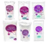 Cotton Wool Face Pads Round Oval Pleat Balls Roll Piece Soft Absorbent Makeup (Wool Pleat- 80G)